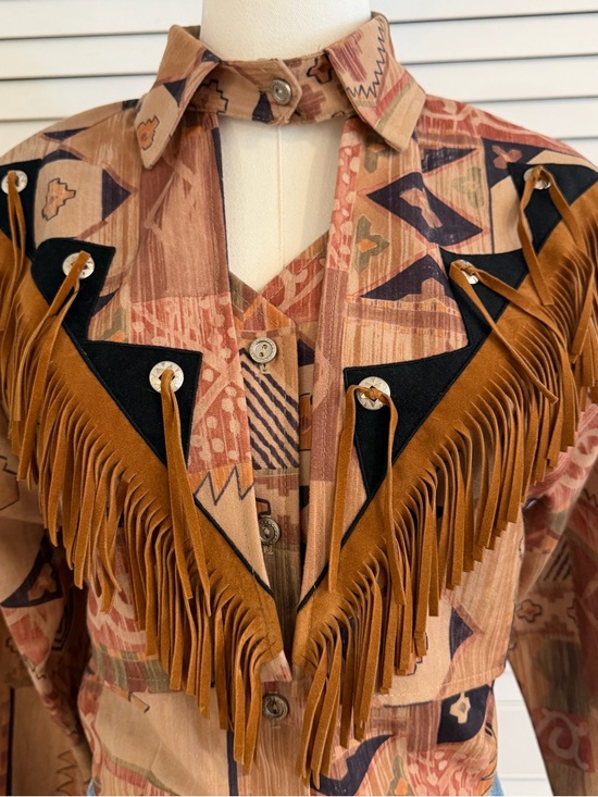 Vintage Tops - Vintage 1849 Authentic Ranchwear Two-Piece Southwestern Fringe Top